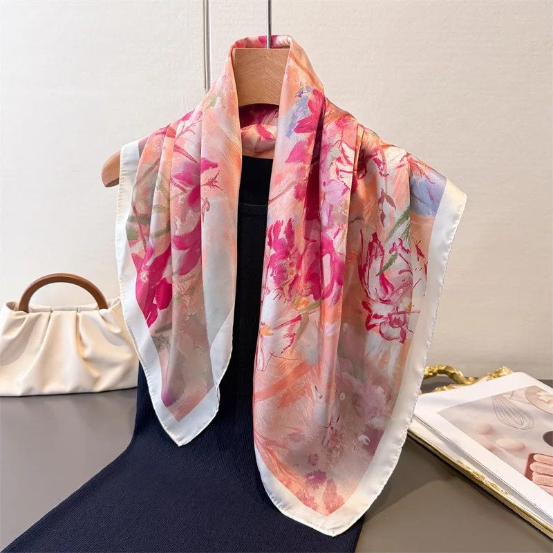 Luxury Bags Online - Écharpe carrée imprimée pour femme, foulard
