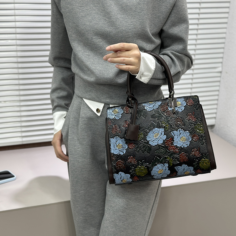 Quiet Luxury Bags Tote - Sac fourre-tout vintage 3D à fleurs