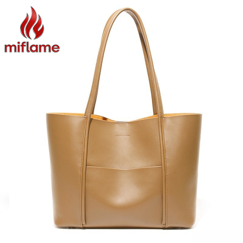 Quiet Luxury Bags Tote - Sac fourre-tout en cuir véritable pour